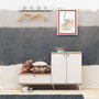 Hanah Home Recibidor con Zapatero, Cajón y Perchero de Roble y Blanco - Mueble de Entrada con Almacenamiento en Tablero de Partículas Melaminado 18mm - Ancho 120cm